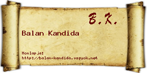 Balan Kandida névjegykártya